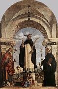 CIMA da Conegliano St Peter Martyr with St Nicholas of Bari, St Benedict and an Angel Musician dfg oil painting on canvas